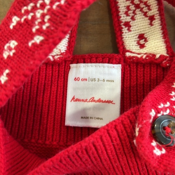 Hanna andersson red knit snowflake sweater dress - Picture 5 of 7